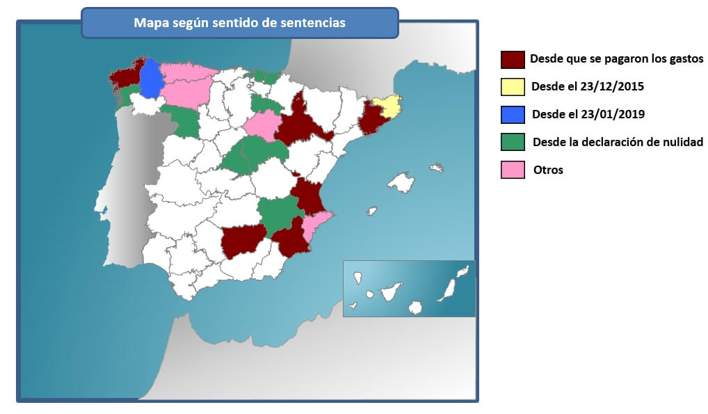 Prescripción gastos hipotecarios Mapa