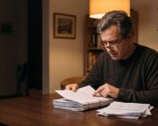 Consumidor revisando la escritura de su préstamo hipotecario en busca de la cláusula del seguro de vida de prima única